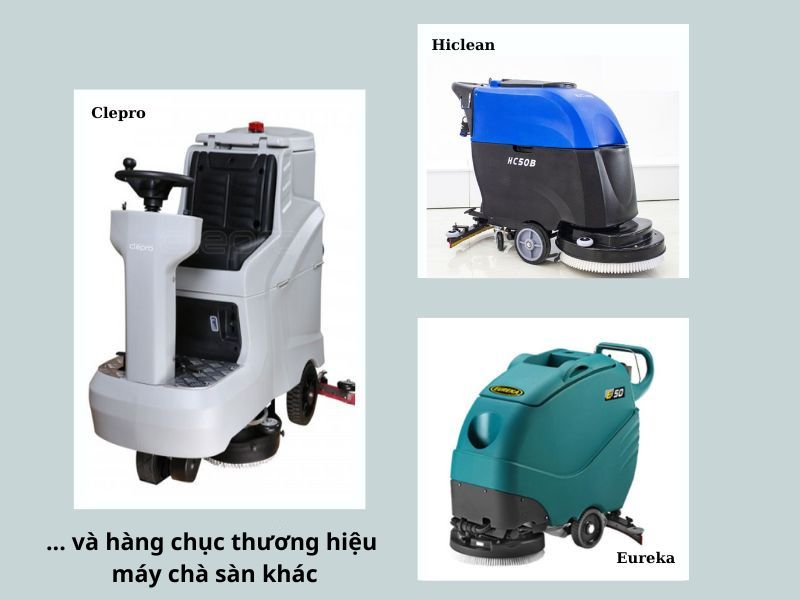 Có hơn 20 thương hiệu cung cấp máy lau sàn