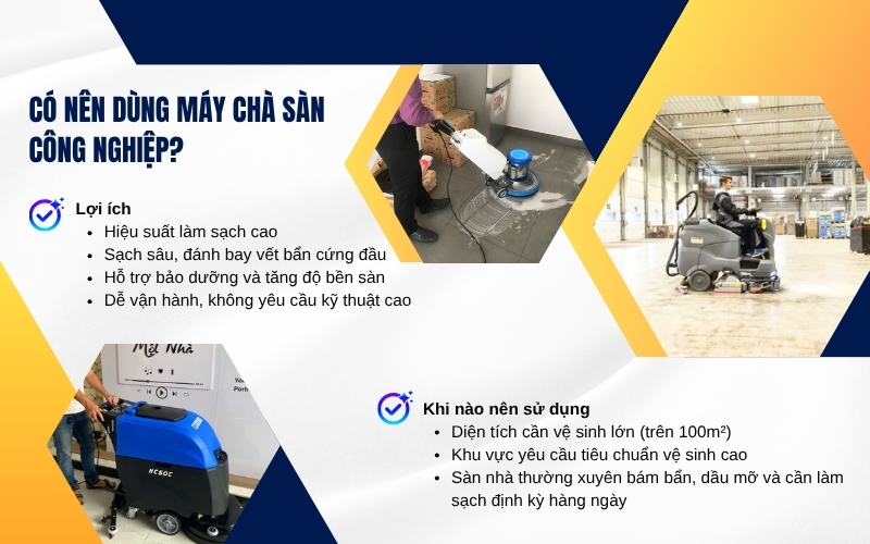 Có nên dùng máy chà sàn công nghiệp