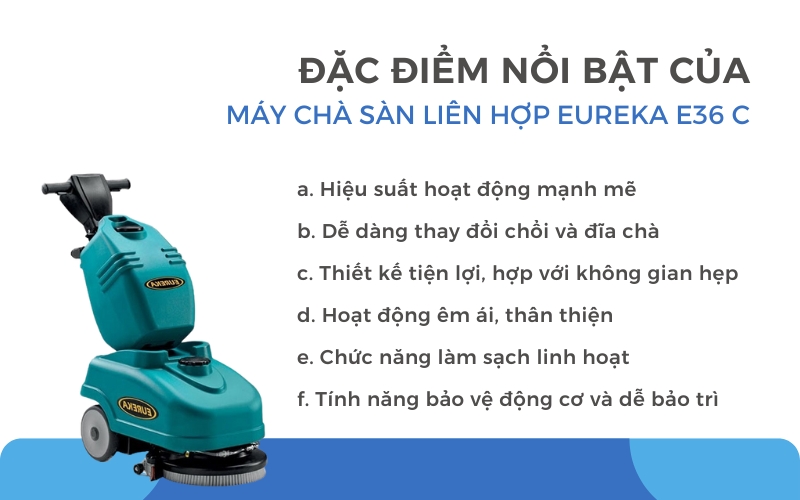 Đặc điểm nổi bật của máy chà sàn liên hợp Eureka E36 C