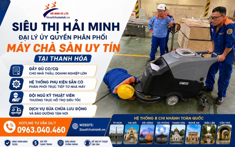 Đại lý ủy quyền phân phối máy chà sàn uy tín tại Thanh Hóa