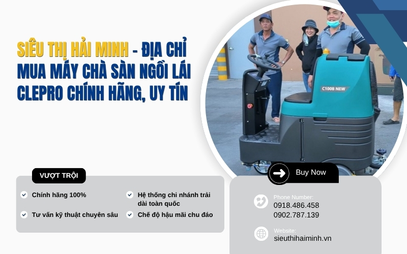 Địa chỉ mua máy chà sàn ngồi lái Clepro chính hãng, uy tín