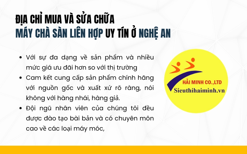 Địa chỉ mua và sửa chữa máy chà sàn liên hợp uy tín ở Nghệ An