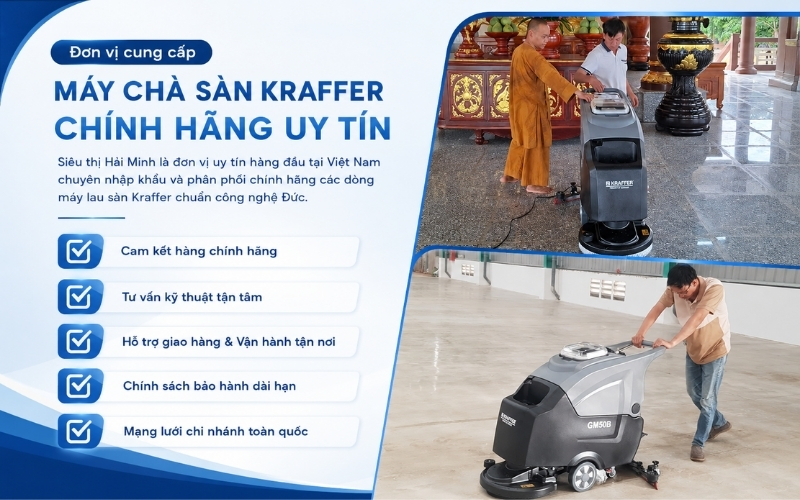 Đơn vị cung cấp máy chà sàn Kraffer chính hãng uy tín