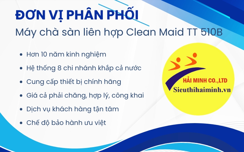 Đơn vị phân phối Máy chà sàn liên hợp Clean Maid TT 510B chính hãng