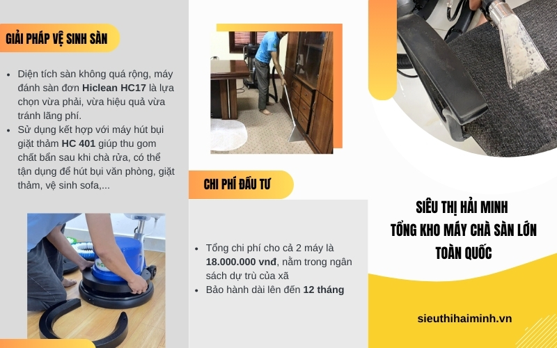 Giải pháp vệ sinh sàn cho ủy ban xã Tiên Trang, Thanh Hoá