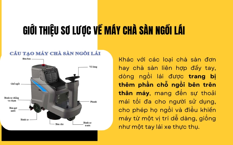 Giới thiệu sơ lược về máy chà sàn ngồi lái