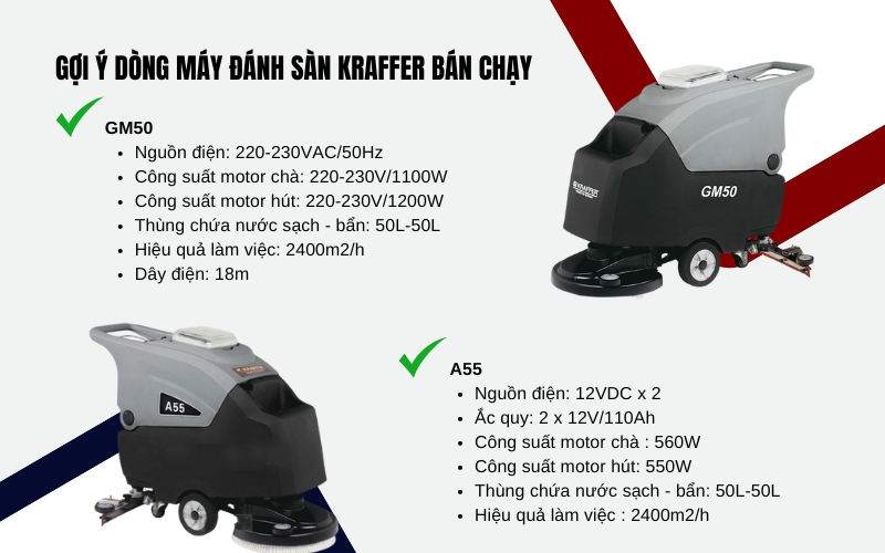 Gợi ý dòng máy đánh sàn Kraffer bán chạy