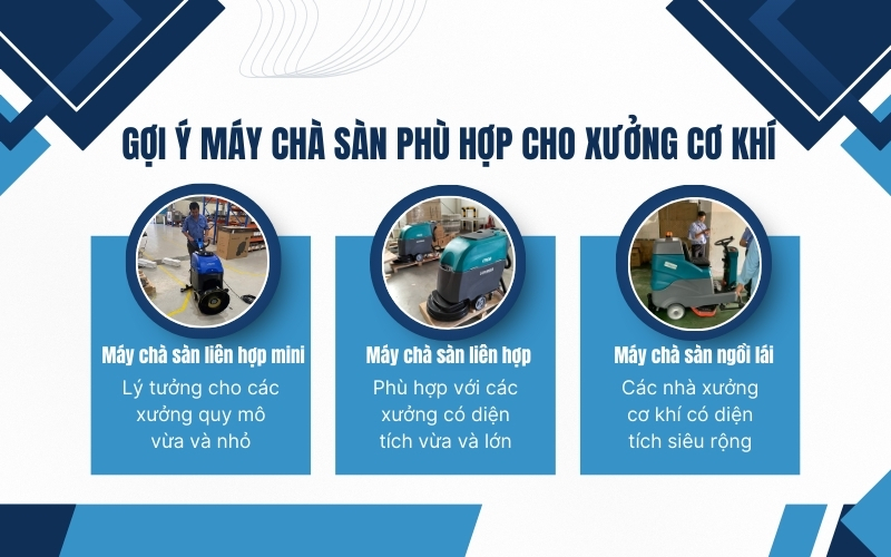 Gợi ý máy chà sàn phù hợp cho xưởng cơ khí