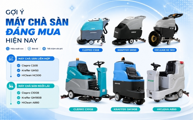 Gợi ý máy chà sàn tương đương đáng mua nhất hiện nay