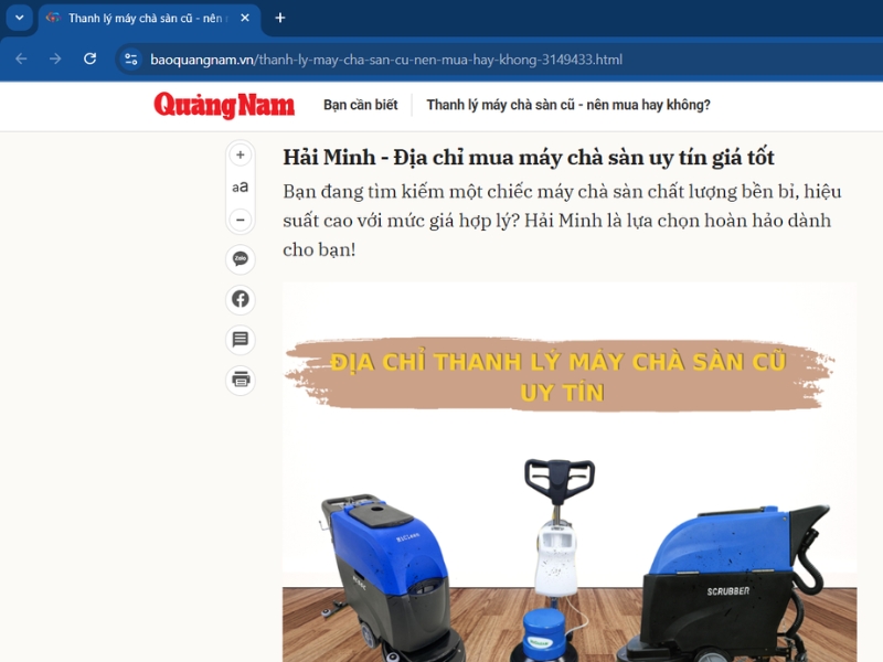 Hải Minh địa chỉ mua máy chà sàn uy tín giá rẻ