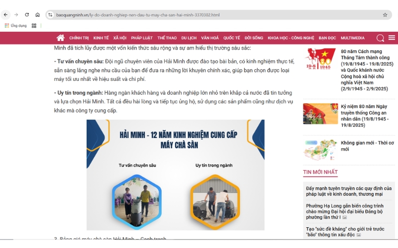 Hải Minh – 12 năm kinh nghiệm về thiết bị vệ sinh