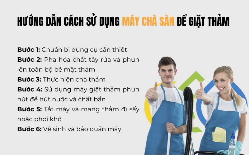 Hướng dẫn cách sử dụng máy chà sàn để giặt thảm
