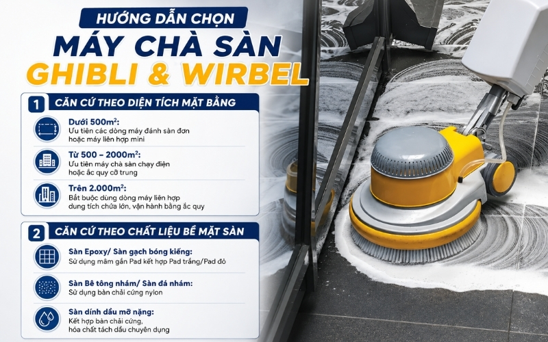 Hướng dẫn chọn máy chà sàn Ghibli & Wirbel