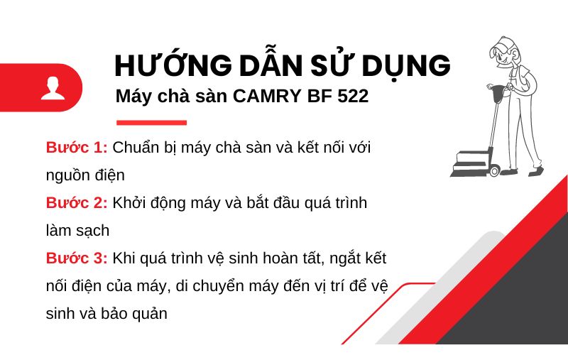 Hướng dẫn sử dụng Máy chà sàn CAMRY BF 522