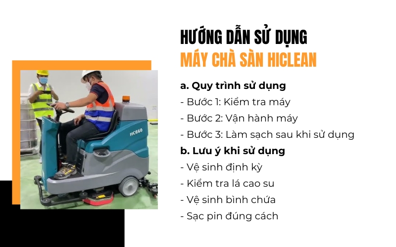 Hướng dẫn sử dụng máy chà sàn HiClean