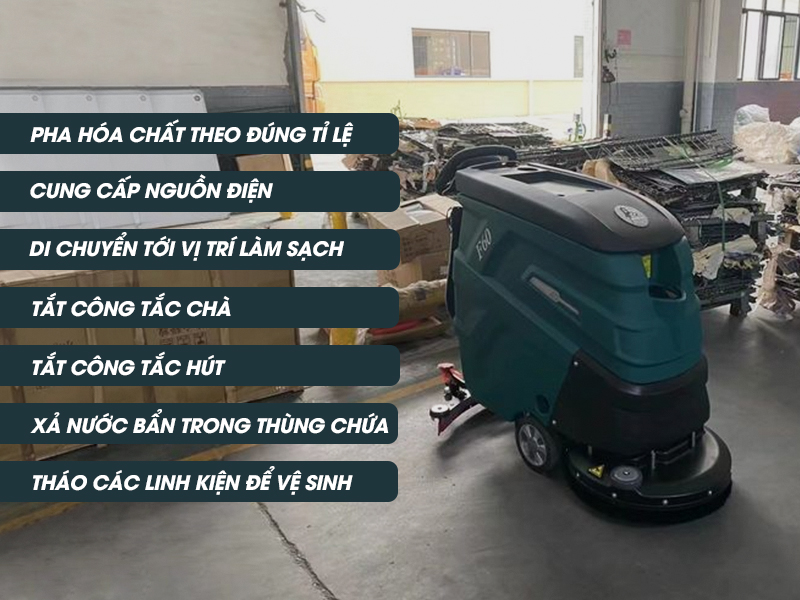 Sử dụng máy chà sàn đơn - liên hợp theo đúng quy trình