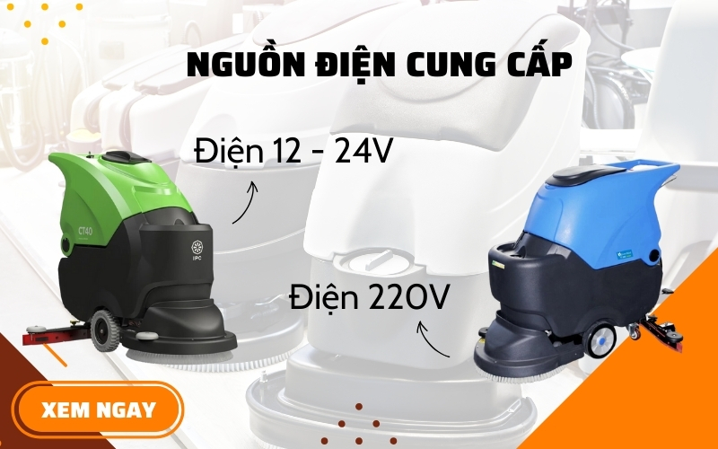 Khác biệt về nguồn điện cung cấp máy chà sàn accquy và chạy điện