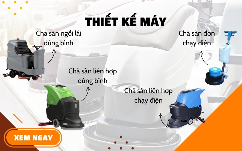 Khác biệt về thiết kế giữa máy chà sàn accquy và chạy điện