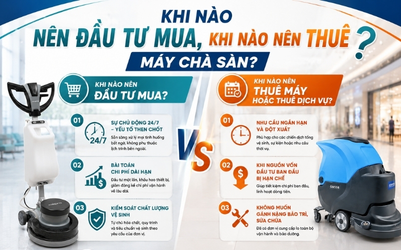 Khi nào nên đầu tư mua, khi nào nên thuê máy chà sàn