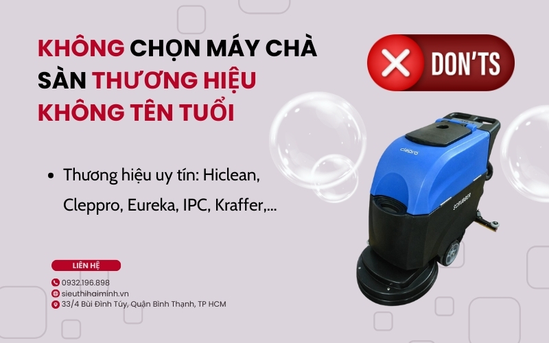 Không chọn máy chà sàn thương hiệu không tên tuổi