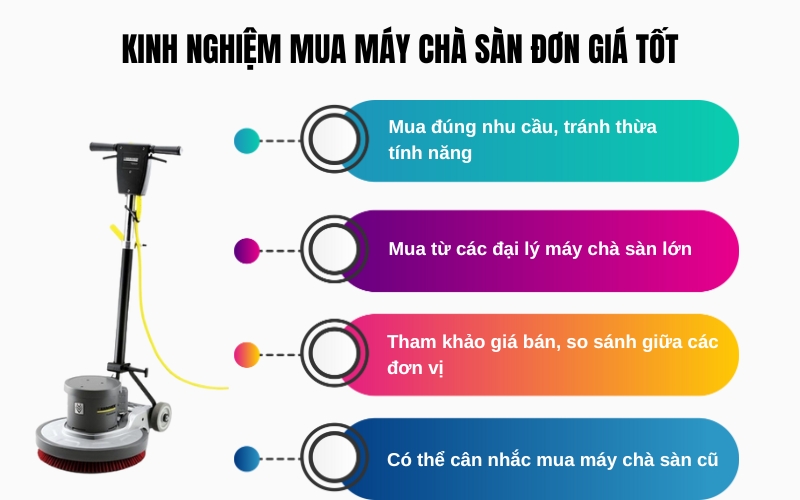 Kinh nghiệm mua máy chà sàn đơn giá tốt