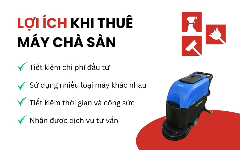 Lợi ích và bất lợi khi thuê máy chà sàn