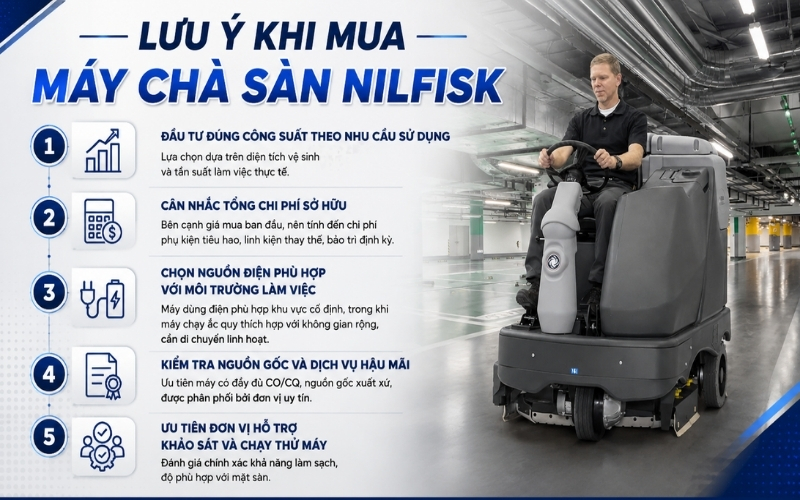 Lưu ý khi mua máy chà sàn Nilfisk