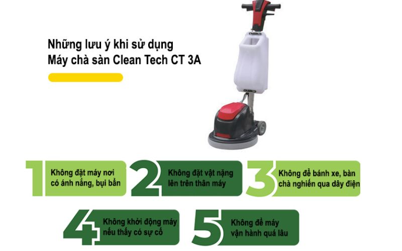 Lưu ý khi sử dụng máy chà sàn đơn CT3A