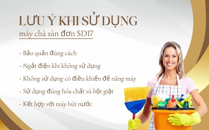 Lưu ý khi sử dụng máy chà sàn đơn SD17