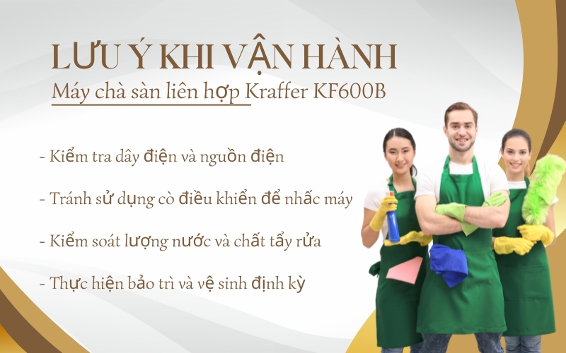 Lưu ý khi vận hành Máy chà sàn liên hợp Kraffer KF600B