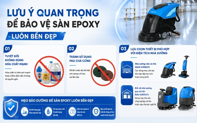 Lưu ý quan trọng để bảo vệ sàn epoxy luôn bền đẹp