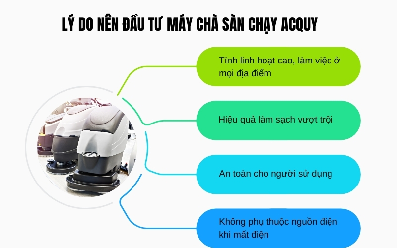 Lý do nên đầu tư máy chà sàn chạy acquy