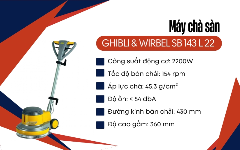 Máy chà sàn GHIBLI & WIRBEL SB 143 L 22