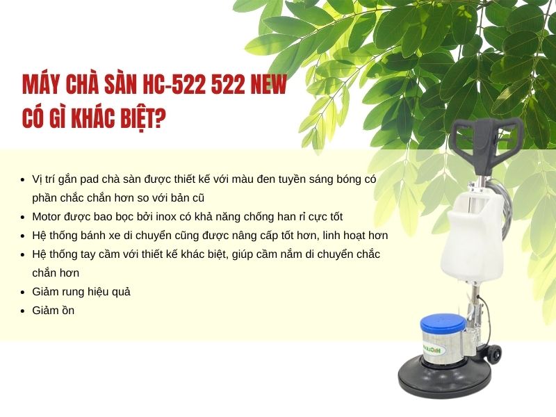 Máy chà sàn HC-522 new có gì khác biệt