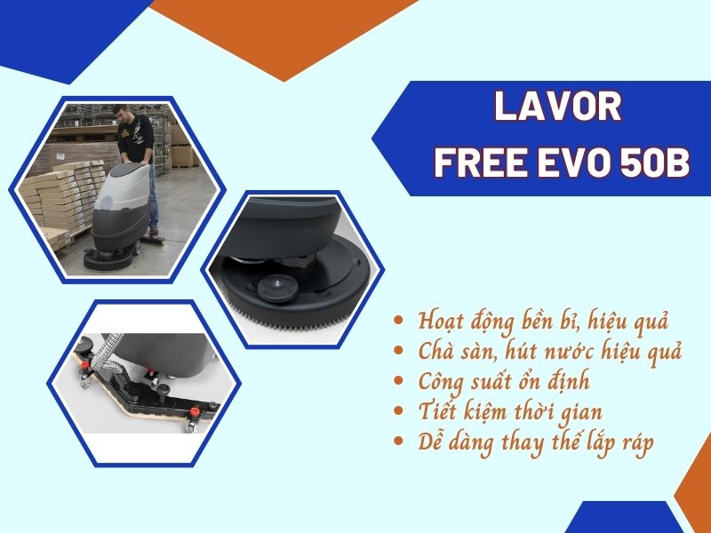 Máy chà sàn liên hợp LAVOR FREE EVO 50B