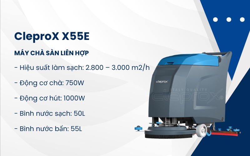 Máy chà sàn liên hợp CleproX X55E