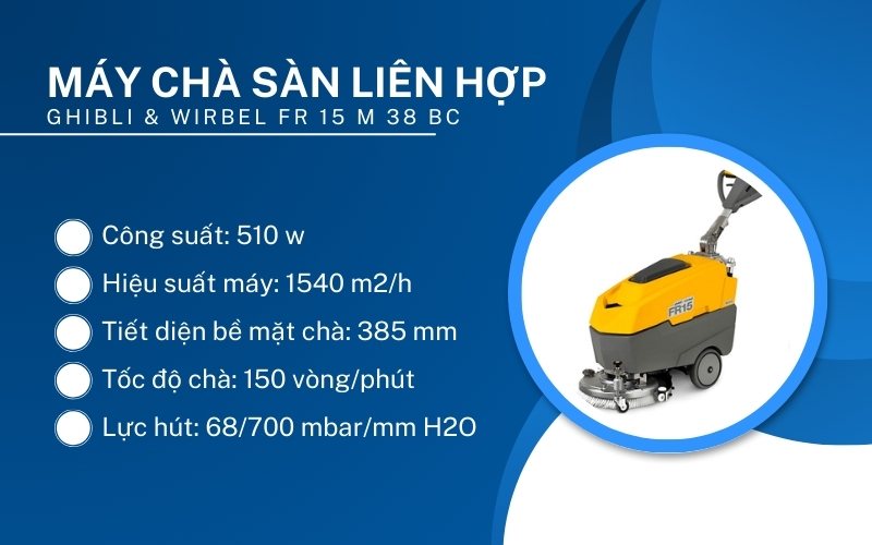 Máy chà sàn liên hợp GHIBLI & WIRBEL FR 15 M 38 BC