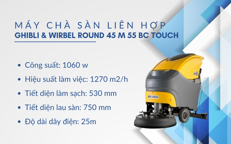 Máy chà sàn liên hợp GHIBLI & WIRBEL FR 30 D 45 BC TOUCH