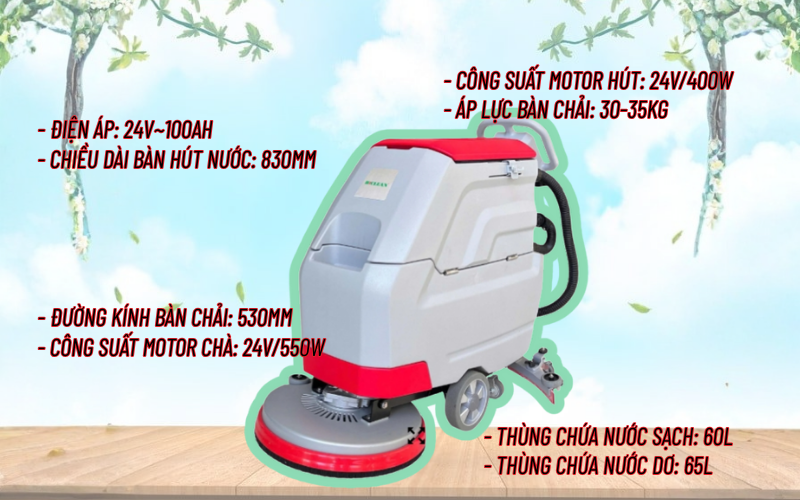 Máy chà sàn liên hợp HiClean A530 (Dùng bình)