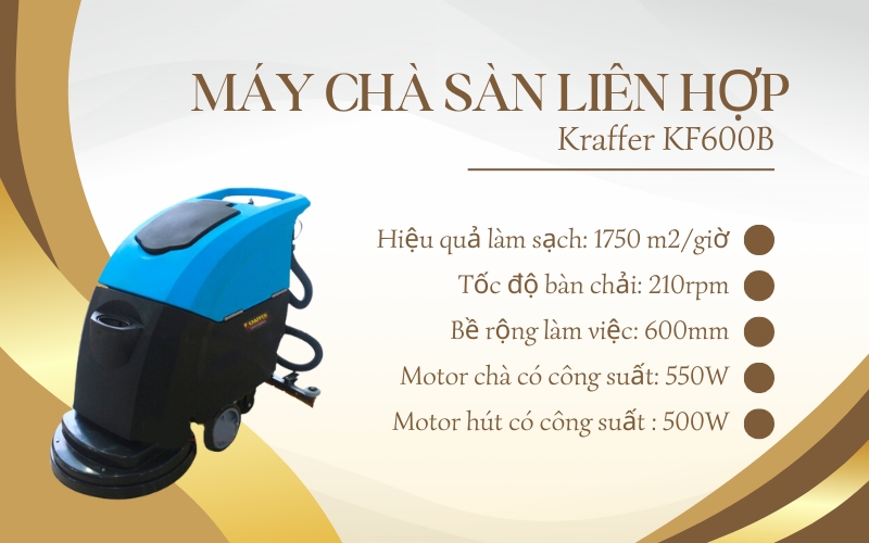 Máy chà sàn liên hợp Kraffer KF600B