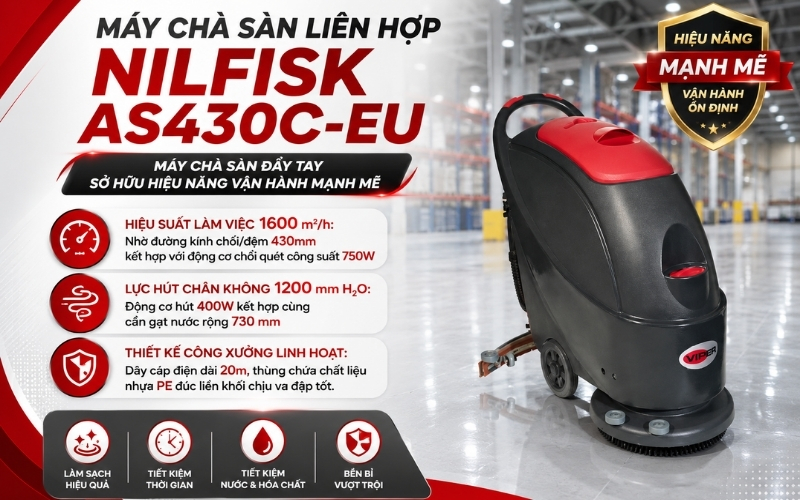 Máy chà sàn liên hợp Nilfisk AS430C-EU