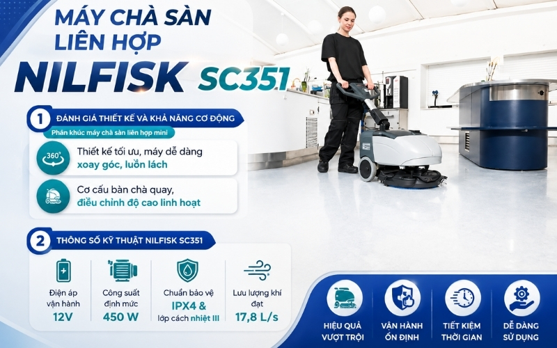 Máy chà sàn liên hợp Nilfisk SC351