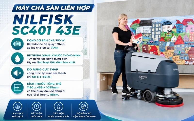 Máy chà sàn liên hợp Nilfisk SC401 43E