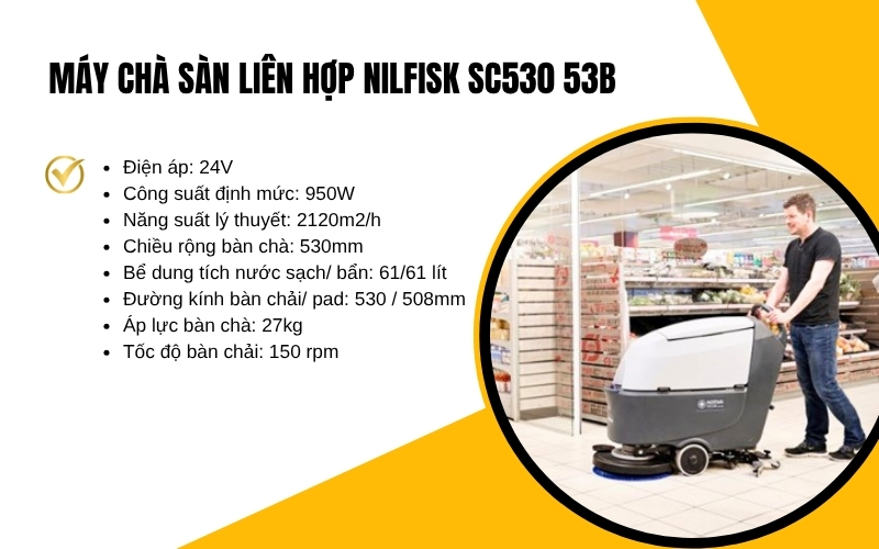 Máy chà sàn liên hợp Nilfisk SC530 53B