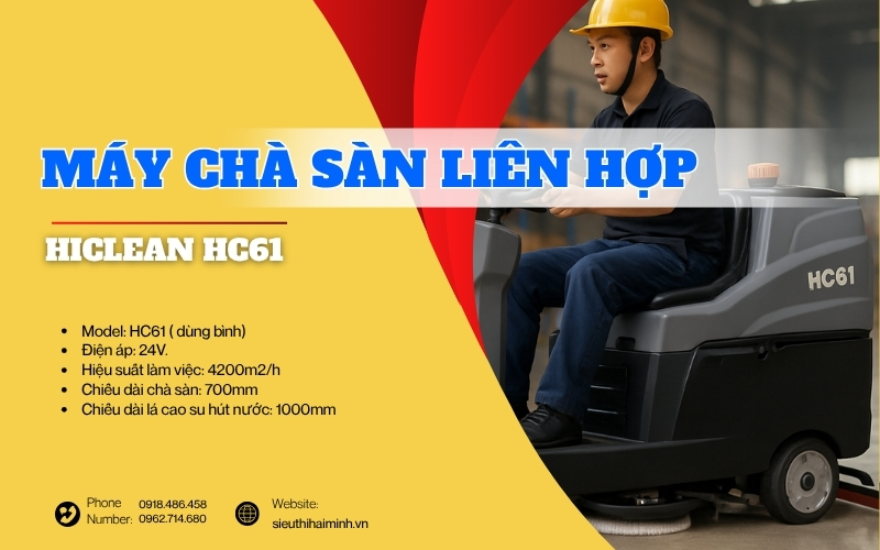 Máy chà sàn liên hợp ngồi lái HiClean HC61