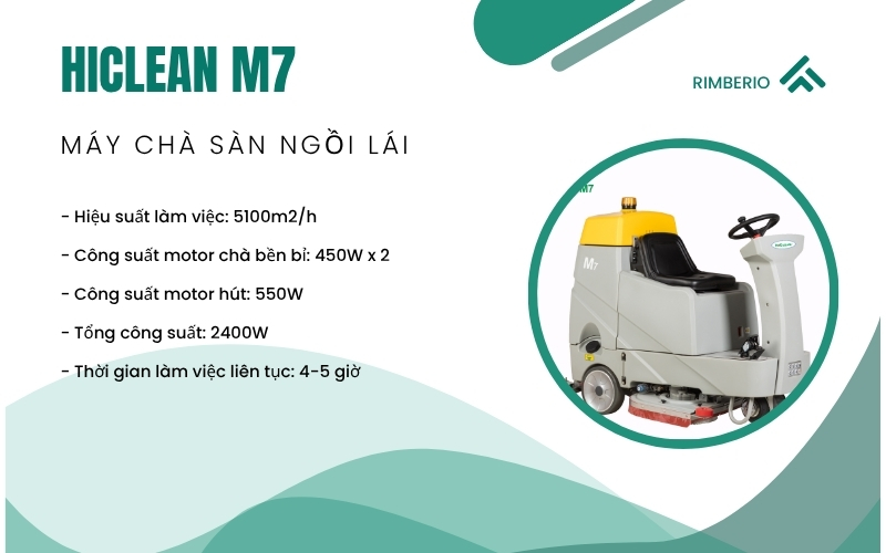 Máy chà sàn liên hợp ngồi lái Hiclean M7 chính hãng