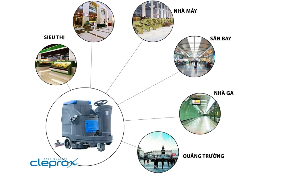 Máy chà sàn CleproX X80B ứng dụng đa dạng