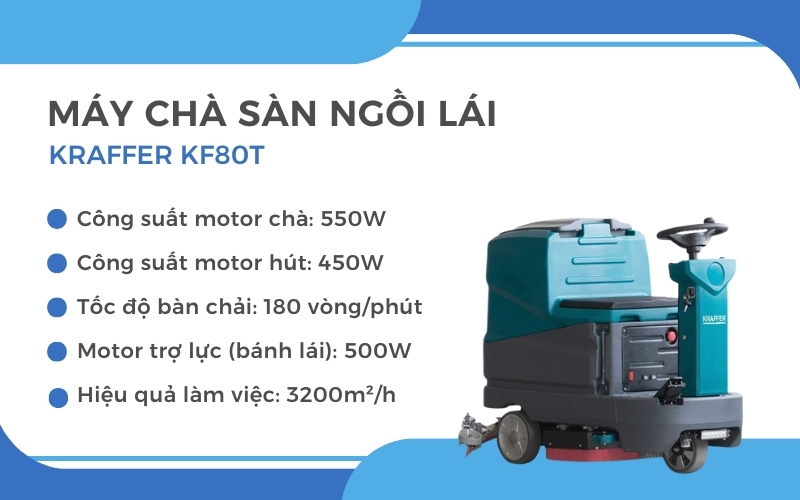 Máy chà sàn ngồi lái Kraffer KF80T