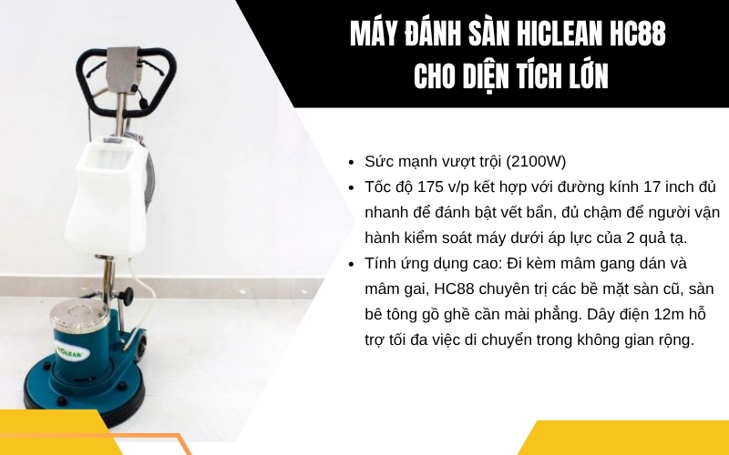 Máy đánh sàn HiClean HC88 cho diện tích lớn