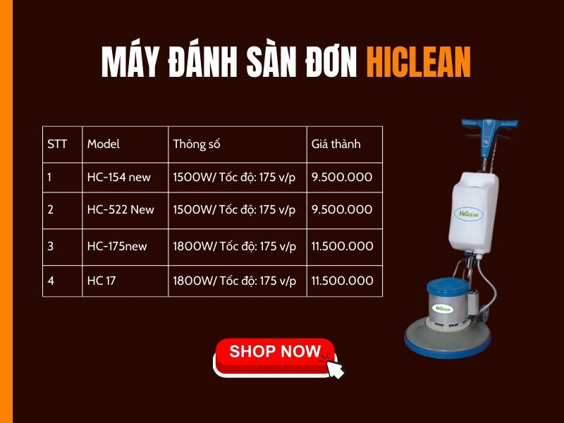 Máy đánh sàn đơn Hiclean
